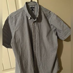 Men’s blue/white striped seersucker shirt XXL